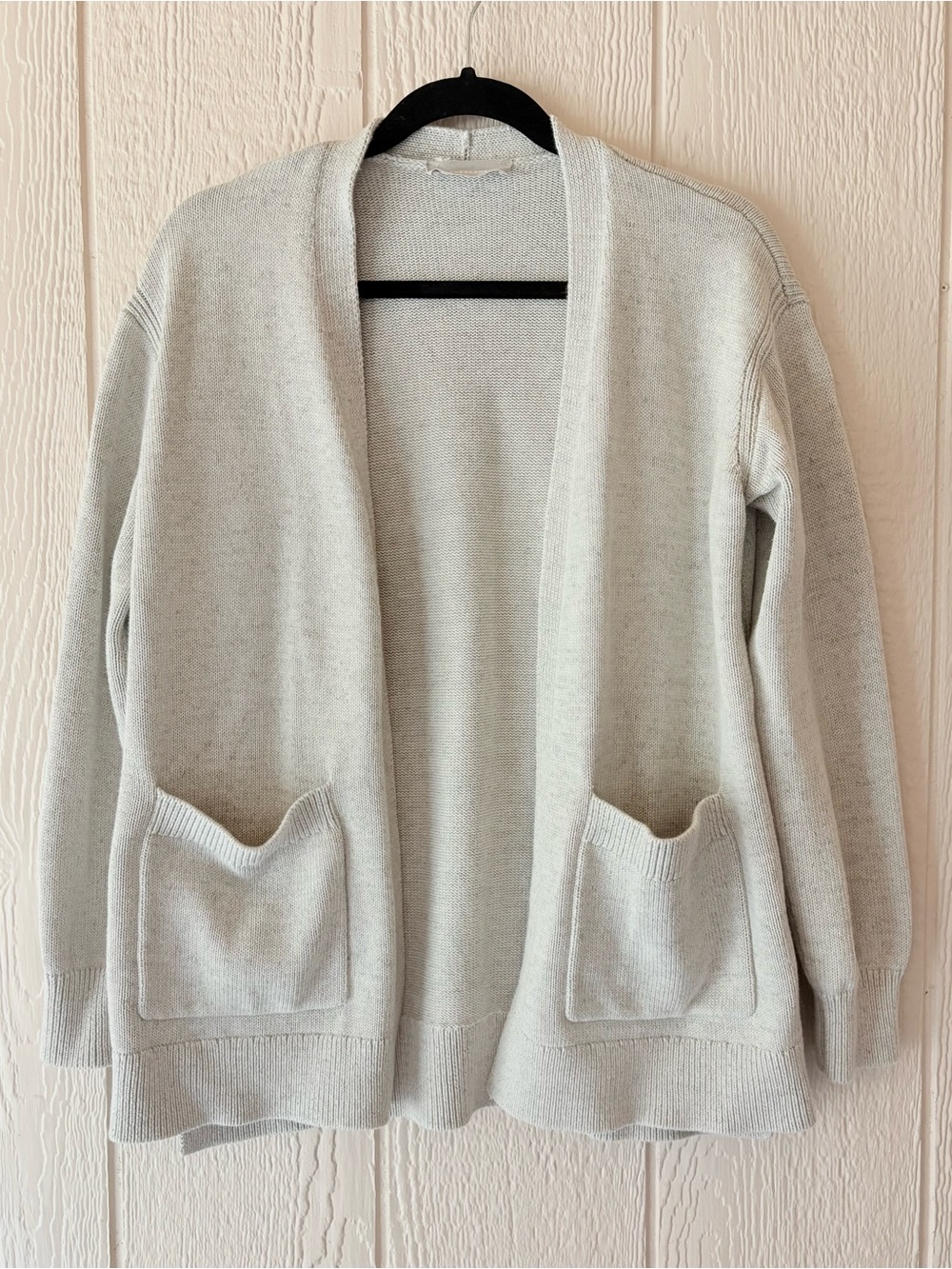 Everlane Light Gray Open Front Cotton Cardigan Sweater Medium